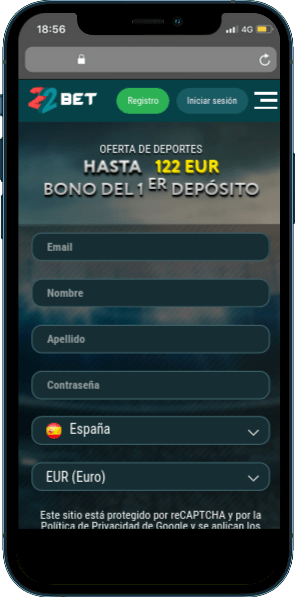 22bet primero deposito